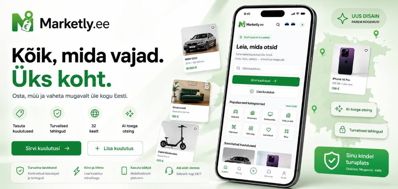 Marketly.ee Eesti turuplatsi esilehe reklaam